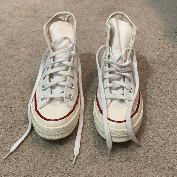 White Converse Chuck Taylor High Tops - Picture 2 of 7